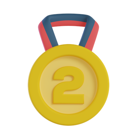 Médaille de la deuxième place  3D Icon