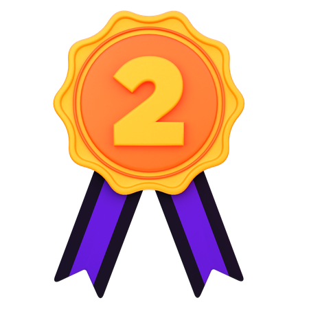 Médaille de deuxième position  3D Icon