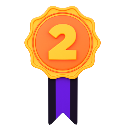 Médaille de deuxième position  3D Icon