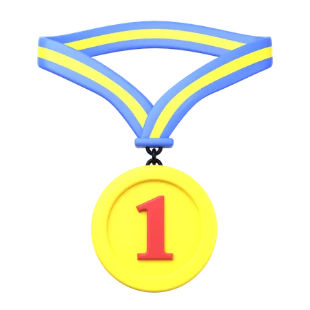 Médaille de la première place  3D Icon