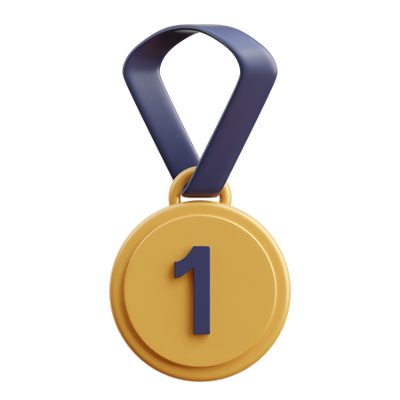 Médaille de la première place  3D Icon