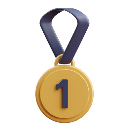 Médaille de la première place  3D Icon