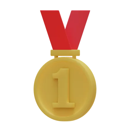 Médaille de la première place  3D Illustration