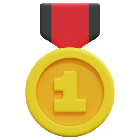 Médaille de la première place  3D Icon
