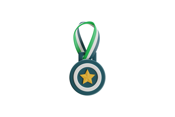 Médaille de récompense avec étoile  3D Icon