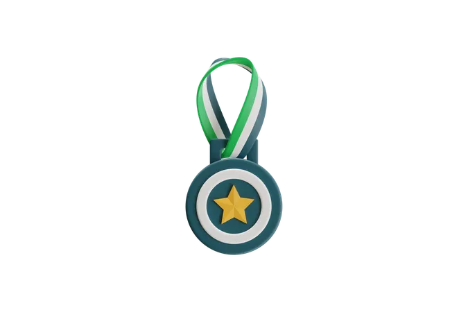 Médaille de récompense avec étoile  3D Icon