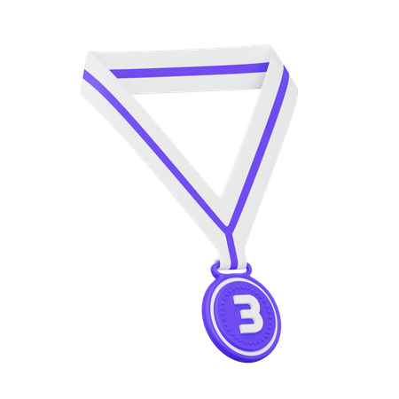 Médaille de la troisième place  3D Illustration