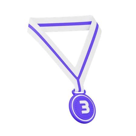 Médaille de la troisième place  3D Illustration