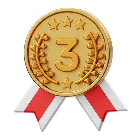 Médaille de la troisième place  3D Illustration