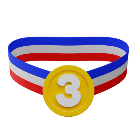 Médaille de la troisième place  3D Illustration