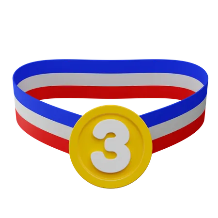 Médaille de la troisième place  3D Illustration