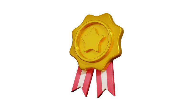 Médaille d'or  3D Illustration