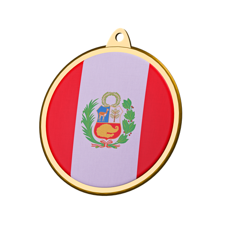 Insigne de médaille du drapeau du Pérou  3D Icon