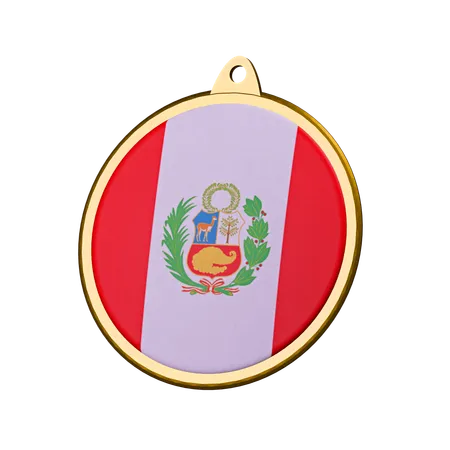 Insigne de médaille du drapeau du Pérou  3D Icon