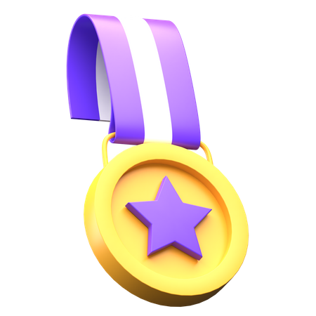 Médaille étoile  3D Illustration