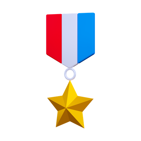 Médaille étoile  3D Illustration