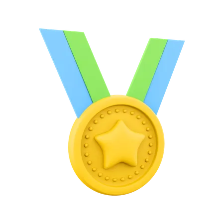 Rendu 3 D De La Medaille Du Gagnant Avec Etoile Et Ruban Icone De Rendu 3 D Qualite Premium Symbole Dassurance Qualite Medaille Du Gagnant Du Rendu 3 D Icone Etoile 3D Icon