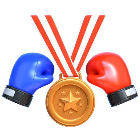 Médaille d'étoile de boxe  3D Icon