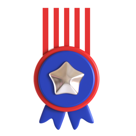 Medaille zum amerikanischen Unabhängigkeitstag  3D Icon