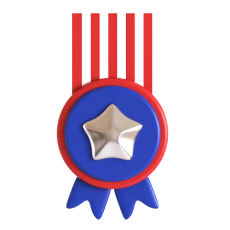 Medaille zum amerikanischen Unabhängigkeitstag  3D Icon