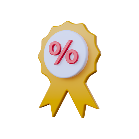 Medal Discount 3D Icon