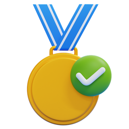 Medal Wiith A Check  3D Icon