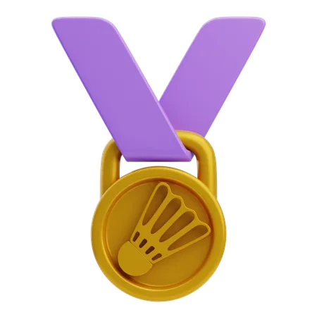 Medalha de badminton  3D Icon