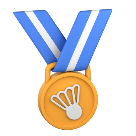 Medalha de badminton  3D Icon