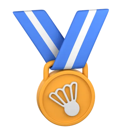 Medalha de badminton  3D Icon