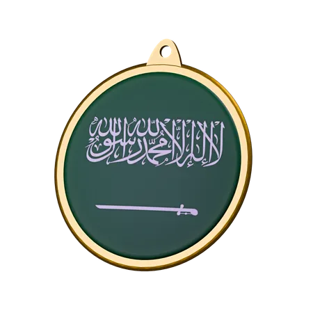 Medalha de bandeira da arábia saudita  3D Icon