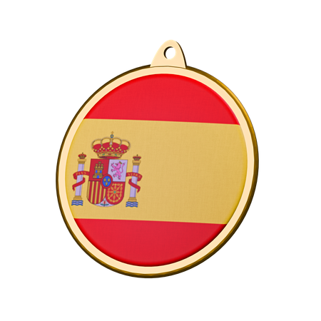 Emblema da medalha da bandeira da espanha  3D Icon