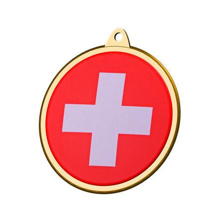 Medalha de bandeira da suíça  3D Icon