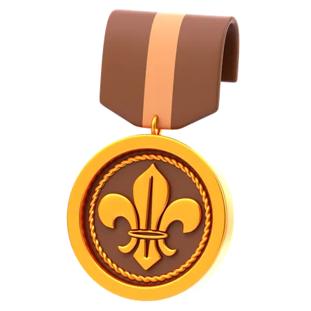 Medalha de escoteiro  3D Icon