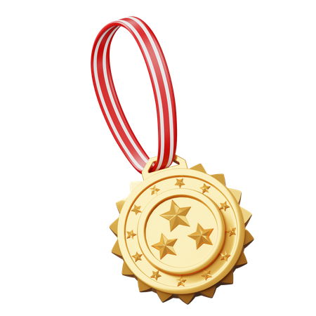 Medalha de estrelas  3D Icon