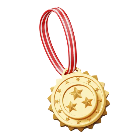 Medalha de estrelas  3D Icon