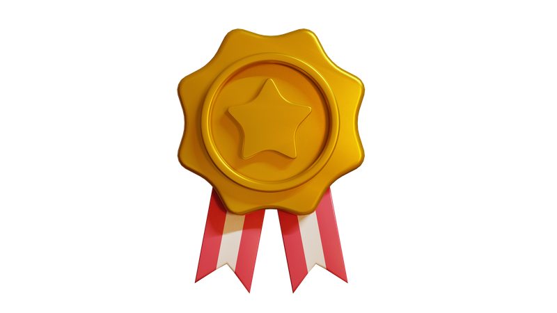 Medalha de ouro  3D Illustration