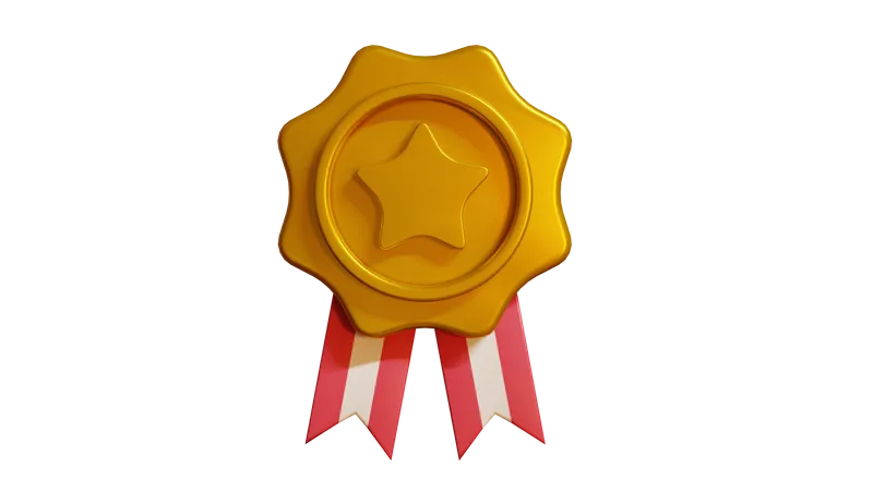 Medalha de ouro  3D Illustration