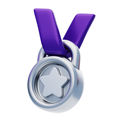 Medalha de prata  3D Icon