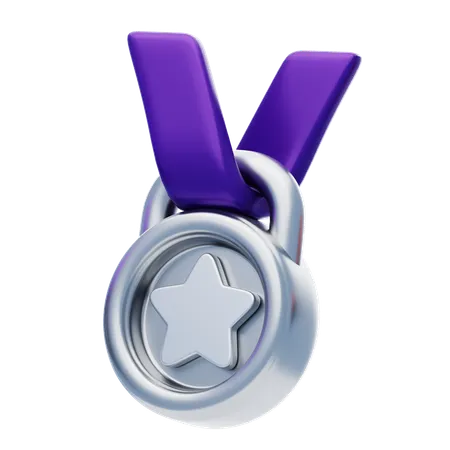 Medalha de prata  3D Icon