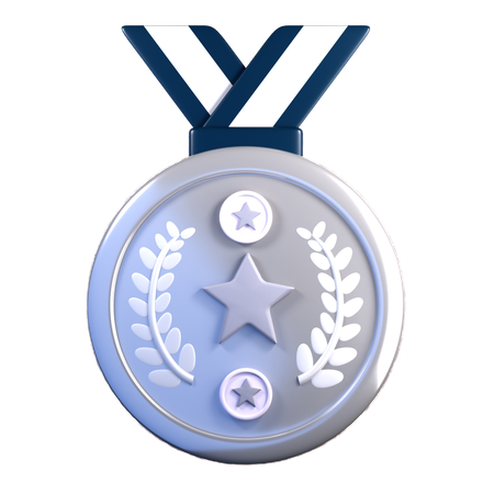 Medalha de prata  3D Icon