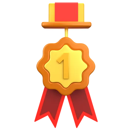 Medalha de primeiro lugar  3D Icon