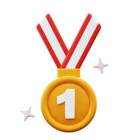 Medalha de primeiro lugar  3D Icon