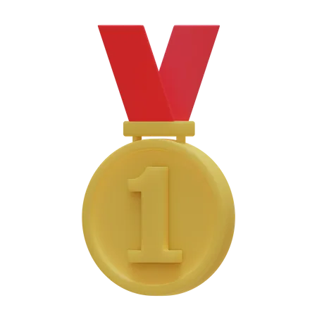 Medalha de primeiro lugar  3D Illustration