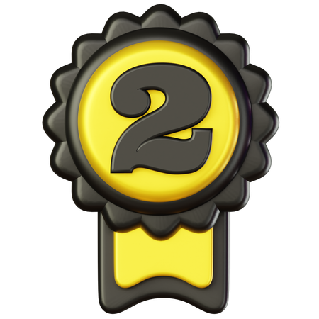 Medalha de segunda posição  3D Icon