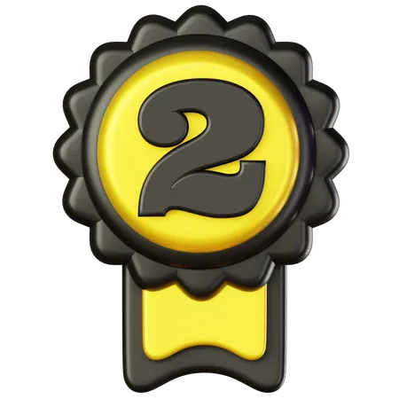 Medalha de segunda posição  3D Icon