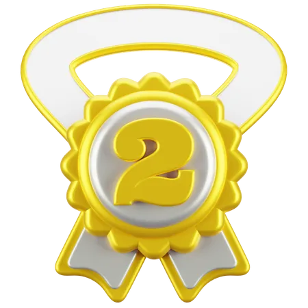 Medalha de segunda posição  3D Icon