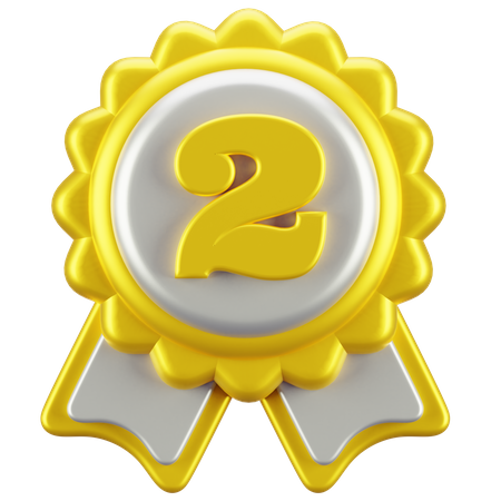 Medalha de segunda posição  3D Icon