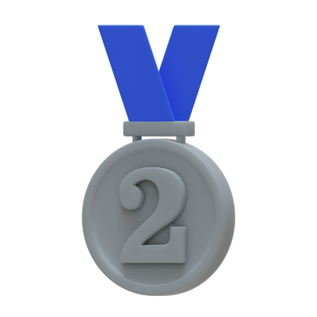 Medalha de segundo lugar  3D Illustration