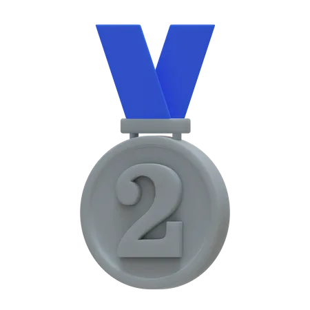 Medalha de segundo lugar  3D Illustration