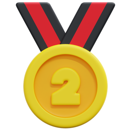 Medalha de segundo lugar  3D Icon